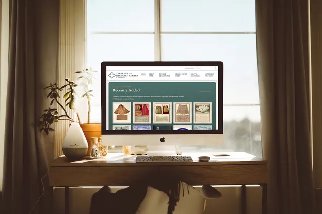 Laptop displaying the HARC digital archive
