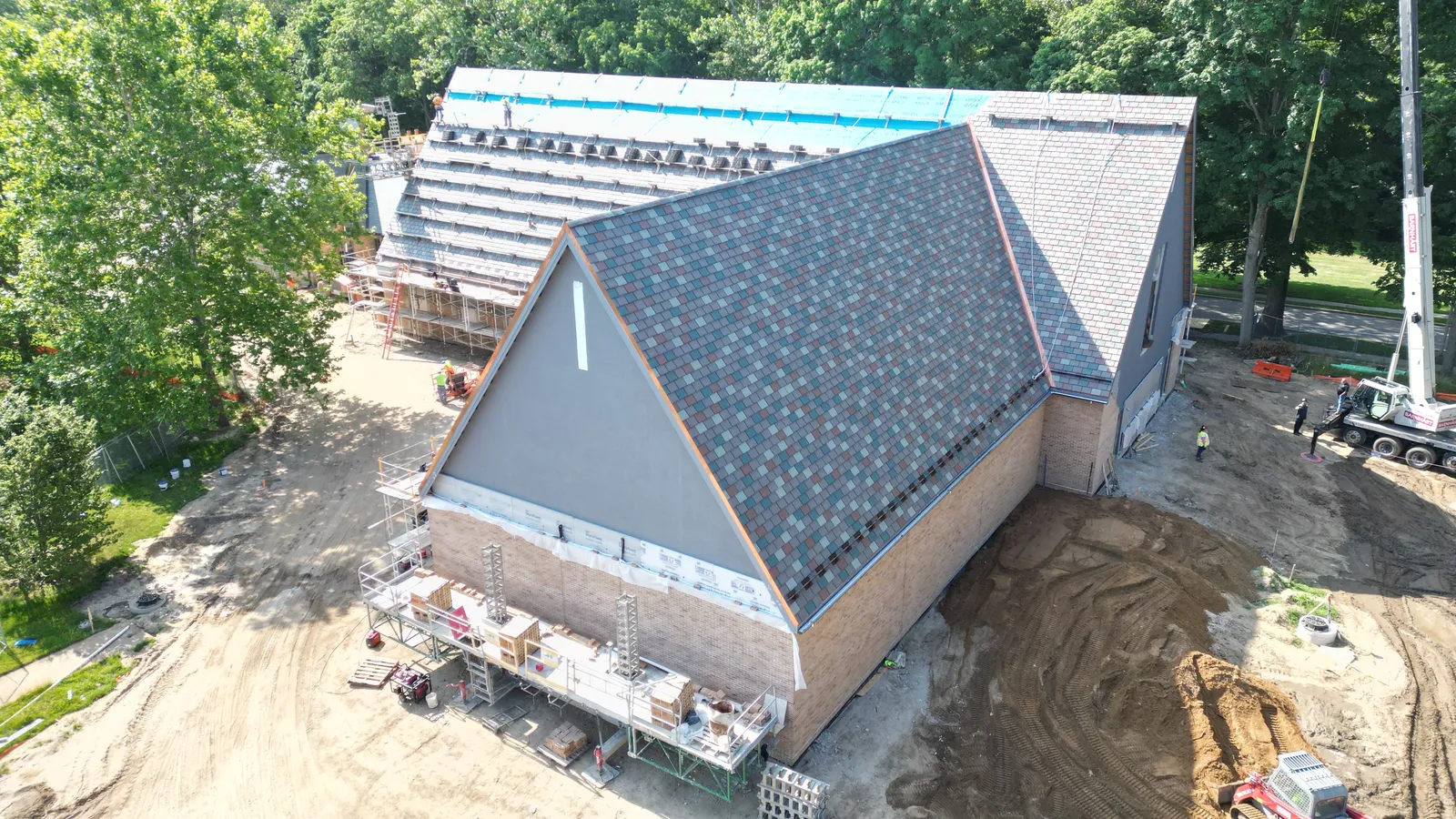 Aerial view of the Heritage and Research Center under construction