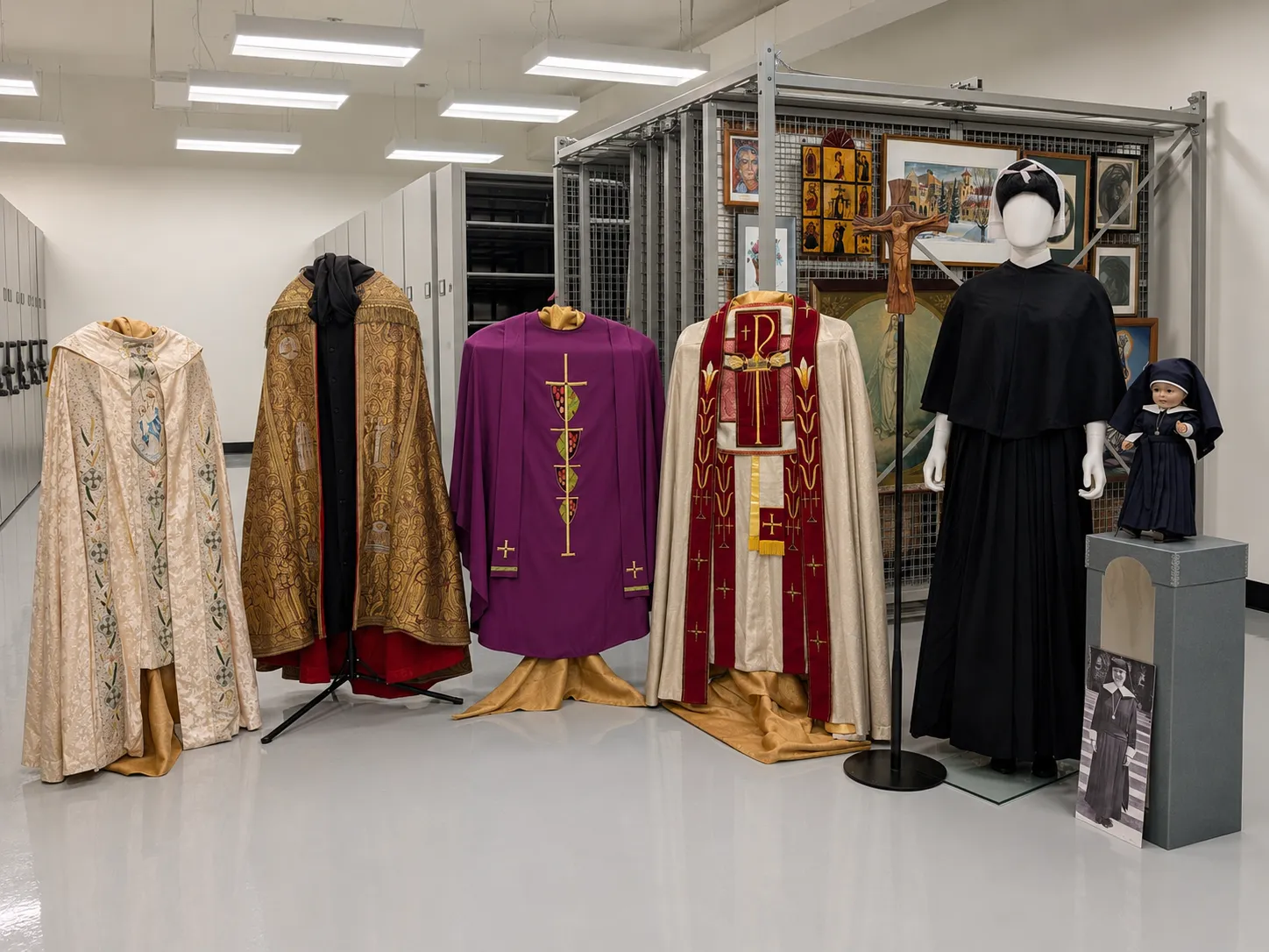 Vestments and artifacts on display